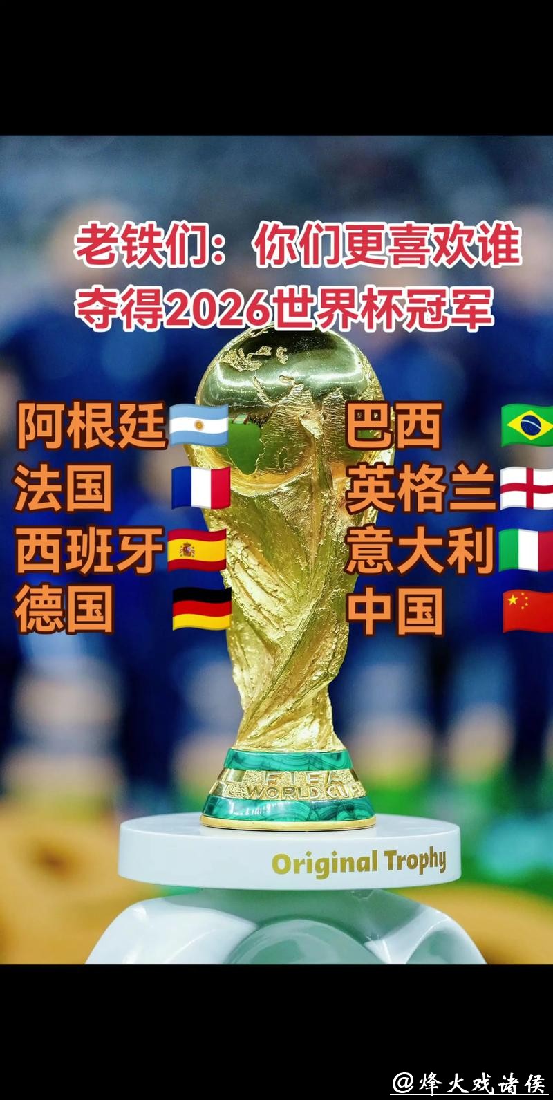 预测2026世界杯冠军，你猜对了吗